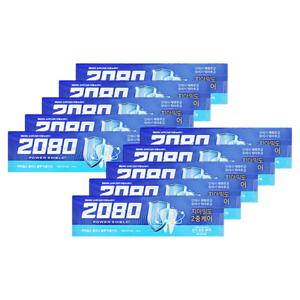 애경 2080 파워쉴드 플러스 블루 더블민트 치약 개운한 오리지날 140g 10개 양치
