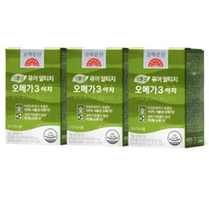 고려은단 식물성 퓨어 알티지 rTG 오메가3 이지 60캡슐 (401mg) 60정 x 3개