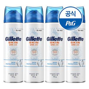 질레트 스킨텍 쉐이빙젤 195g 4개
