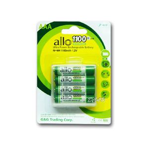 알로 1100mAh 대용량 충전지 AAA 건전지 배터리 4알