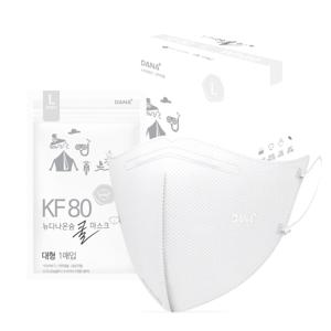 KF80 뉴다나 온숨 쿨 컬러마스크 대형 흰색 50매