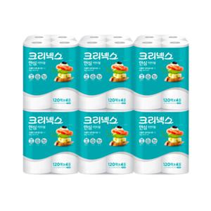 크리넥스 안심 클래식 키친타올 120매 4롤 6팩