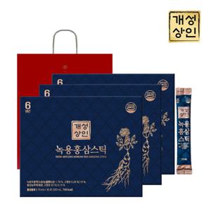 개성상인 녹용홍삼스틱 10ml 30포 3박스 /쇼핑백