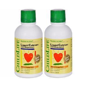 2개 ChildLife 차일드라이프 리퀴드 칼슘 마그네슘 16 oz