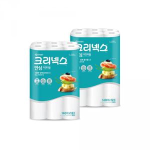 크리넥스 안심 클래식 키친타월 140매 12롤X2팩