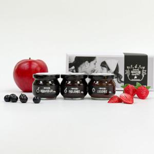 무설탕수제잼 선물세트1호 (110gx3ea) 아로니아잼 사과잼 딸기잼 국내산 무방부제 답례품 선물세트