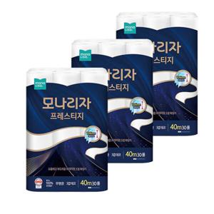 모나리자 프레스티지 화장지 40m 30롤 3팩 휴지