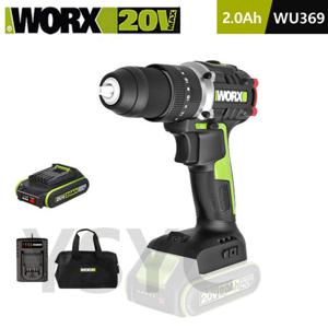 WORX 웍스 WU369 충전 해머드릴 함마드릴 배어툴 20V 2.0Ah 배터리1개 세트 콘크리트 드라이버 임팩트 드릴