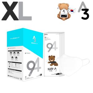 A3 KF94 특대형마스크 숨쉬기편한 귀안아픈 황사 방역 비말 얼큰이 빅사이즈 초대형 마스크 50매 화이트