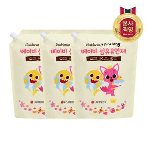 (NS홈쇼핑)E베비언스 핑크퐁 유아섬유유연제 대용량 캡리필 2.2L 3개33856913