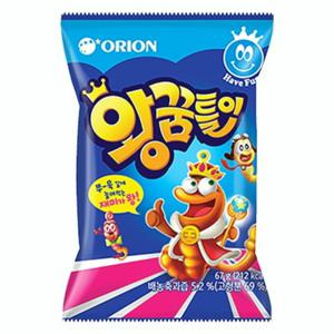오리온 왕꿈틀이 67g X 10입 신기한 젤리 맛있는 신맛 과일맛 유튜브 먹방 대용량