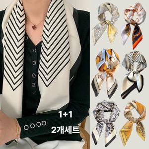 여성 봄 여름 가을 예쁜 목 스카프 여자 고급 쁘띠 2set