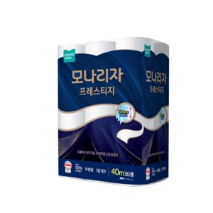 모나리자 프레스티지 천연펄프 3겹 106mm 와이드 화장지 40m 30롤