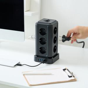 텔로 usb 디자인 캠핑 타워 고용량 멀티탭 16구(콘센트12구+usb포트4구) 4000w 고전력 멀티콘센트