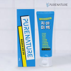 퓨어네이처 무불소 미백치약 100g 3개 글루타치온 생약추출물 함유 저자극 잇몸치약 구취제거 치아미백 케어
