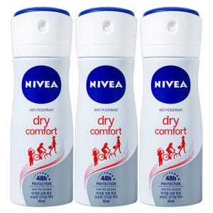 니베아 데오드란트 스프레이 60ml 3개 드라이 콤포트
