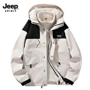 지프 JEEP SPIRIT 남녀공용 3in1 바람막이+후리스 내피세트 아웃도어 방수점퍼 바람막이 후드집업 JW66233