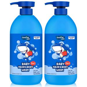 키즈샴푸 어린이 유아 바디워시 1000ml 2개 대용량 3in1 바디클렌저