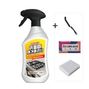 위시오 기름때 제거 클리너 주방 인덕션 가스렌지 후드 기름때 세정제 800ml + 3종도구 세트