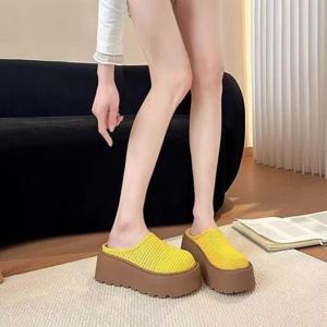 키 높이 슬림핏 메쉬 슬립온 반슬리퍼 5cm 하이힐 슬리퍼 슬림 비주얼 경량화