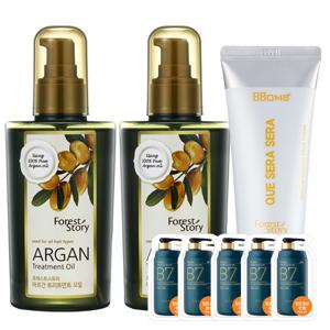 아르간 오일 헤어에센스 120ml 2개+핸드크림 60ml+샴푸5매 (초특가행사) / 헤어오일 세럼 손상모