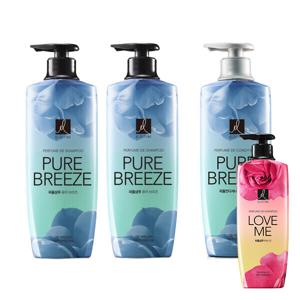 엘라스틴 퍼퓸 퓨어브리즈 샴푸 600ml 2개+컨디셔너 600ml  + 증정) 퍼퓸 러브미 샴푸 400ml