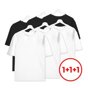 무배/사은품 1+1+1 남녀공용 100% 순면 20수 여성 남성 무지 레이어드 반팔 단 하루 특가 행사