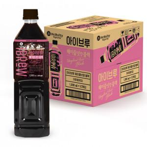 맥널티 아이브루 아메리카노 블랙커피 헤이즐넛 향 1L 12개입