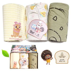 [제이코튼]여아드로즈 사각팬티 크리미드로즈 3매