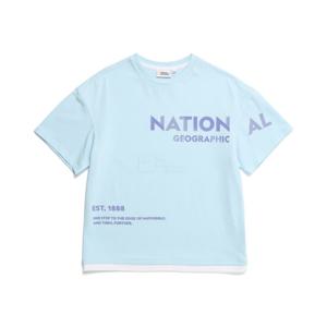 내셔널지오그래픽 키즈 K232UTS830 그래픽 레이어드 반팔티 AQUA