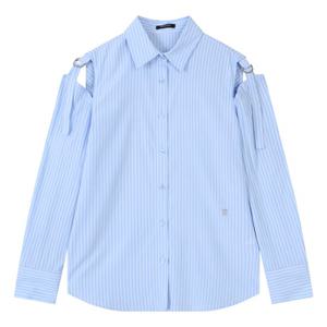[버커루]여성 코튼 어깨트임 스트라이프 셔츠 (B241SH520P)