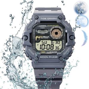 카시오 스퀘어 빅사이즈 문페이즈 낚시 군인시계 WS-1700H-8A