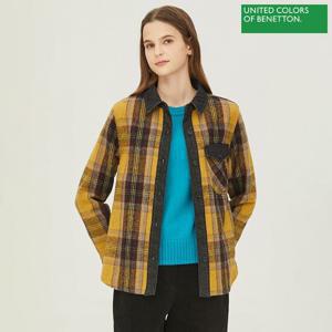 [베네통] 데님 배색 셔츠 BABL95261_YE