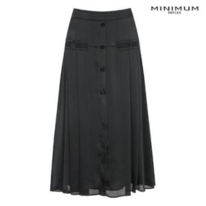[미니멈]버튼 포인트 쉬폰스커트 MWCAWS7330-BK