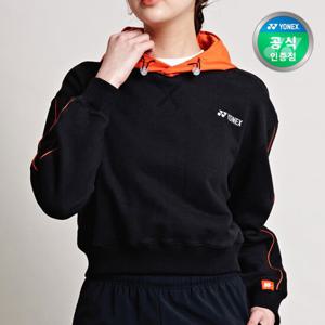 요넥스 테니스 크롭 후드 티셔츠 여성용 블랙 245TL007F