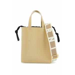 [MARNI] 여성 베이지 레더 쇼핑 백 위드 숏 handles 앤 숄더 스트랩 SHMP0039U1LV639 00W74 /5