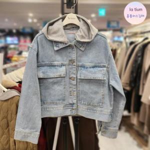 라티움 HC03 여성 핏예쁜 주머니포인트 후드탈부착 크롭 청자켓 L55 P3JK05 71