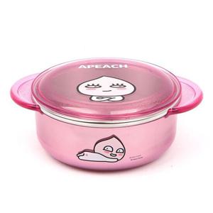 카카오프렌즈 안전핸들투명논슬립뚜껑스텐대접_어피치
