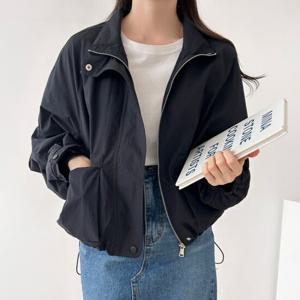 샵앤) 여성 하이넥 데일리 나그랑 야상 면100 집업 점퍼 NYS-WJP-4231-블랙