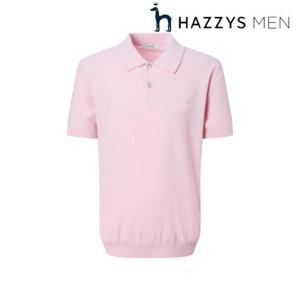 헤지스 남성 (HZSW5B551P1) 솔리드 반팔 카라 니트