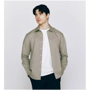[지오다노]남성 레귤러 핏 코튼 린넨 혼방 긴팔 셔츠 남방 045505