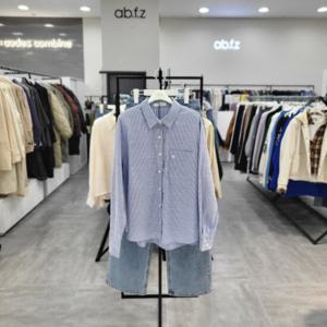 [ab.f.z]AFZ2HB31/봄 잔줄가라 루즈핏 롱 셔츠