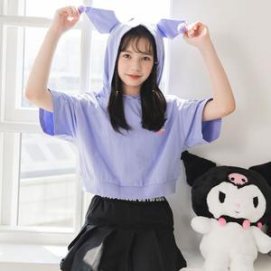 [더데이걸]쿠로미 폼폼 귀달이 크롭후드 TGMH2341K [모다아울렛