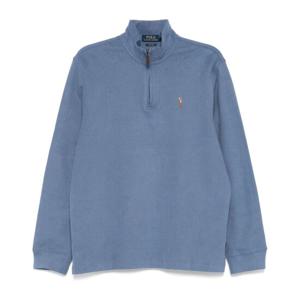랄프로렌 리브 텍스처 하프 집업 스웨트셔츠 710671929069 BLUE