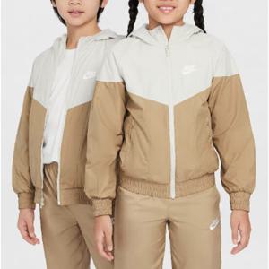 나이키키즈바람막이 HQS HJ2534-072 나이키 스포츠웨어 윈드러너 주니어 후드 리펠 재킷