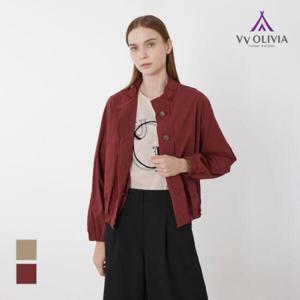 올리비아로렌 HC04 밴드넥 세미 크롭 점퍼 VVCCL3M3161