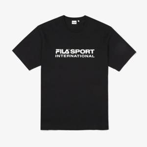 휠라반팔티 TQJ FS2RSF2131X-BLK 컴포트핏 인터내셔널 로고 반팔티