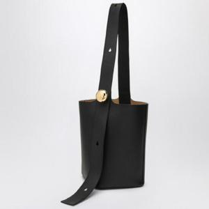 LOEWE 블랙 송아지 가죽 페블 버킷 미디엄 백 AANBBBWX01LE/Q_LOEW-1100