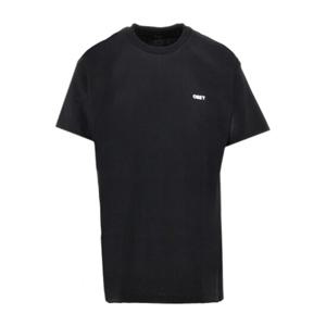 오베이 블랙 로고 프린트 반팔 티셔츠 22MC0001357 BLK