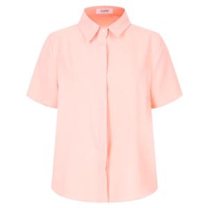 샵앤) 여성 링클프리 히든버튼 카라넥 정장 반팔 블라우스 INT-WBL-20545-피치